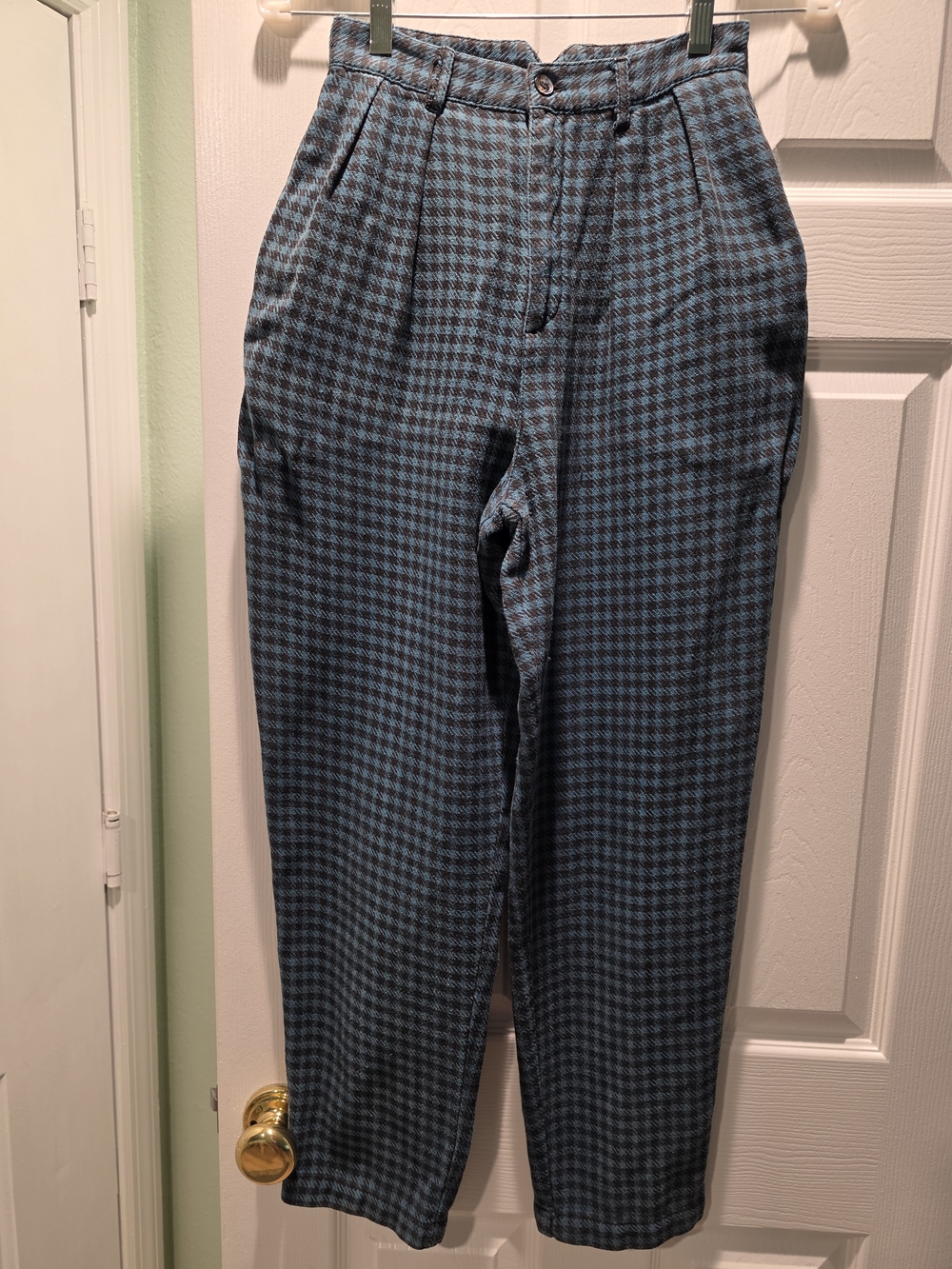 Vintage Gap Cotton Pleated Houndstooth Pants, size 3/4